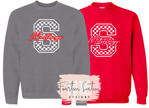 Checkered Mustangs sweatshirt