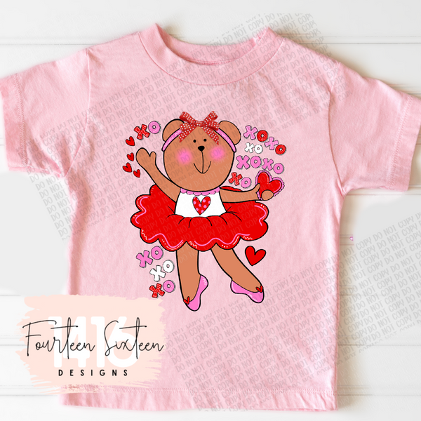 Ballerina Vday Bear tee