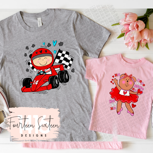 Ballerina Vday Bear tee