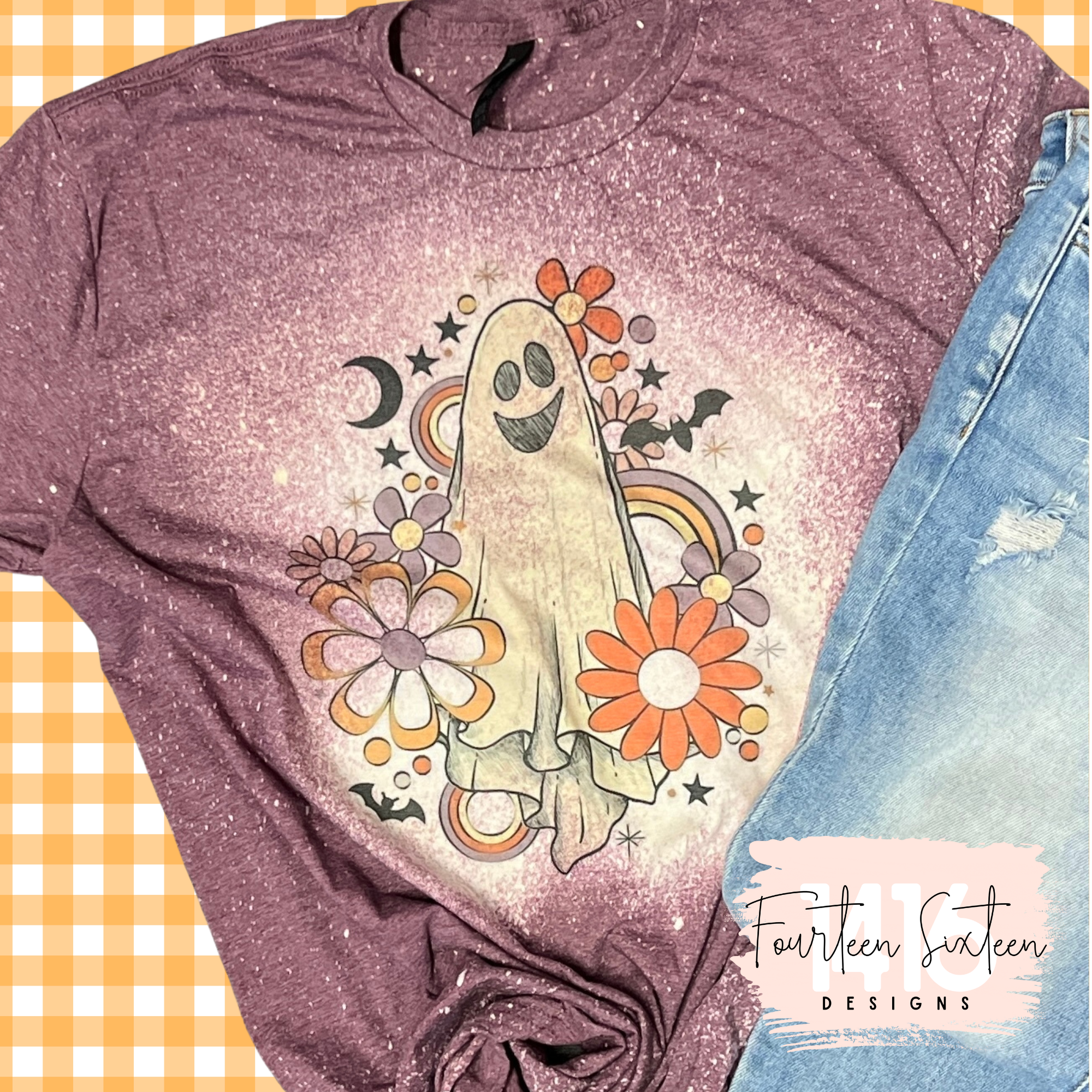 Groovy Ghost tee {Bleached} - Fourteen Sixteen Designs