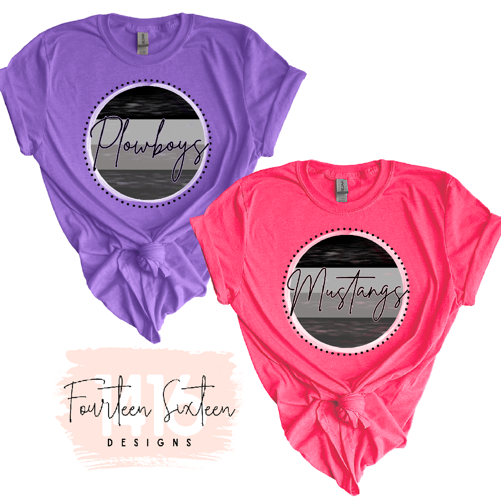 Red/Purple School spirit tee{Bleached} - Fourteen Sixteen Designs